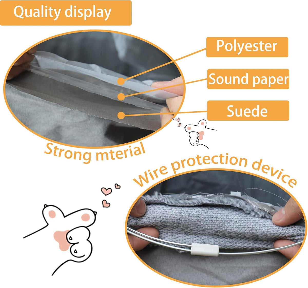 Cat Tunnel for Indoor Cats, 51×12 inch Foldable Big Cat Tunnel - Grey - image 3