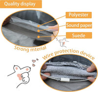 Cat Tunnel for Indoor Cats, 51×12 inch Foldable Big Cat Tunnel, Grey Suede Pet Tunnels with Two Peepholes and a Bubble Ball