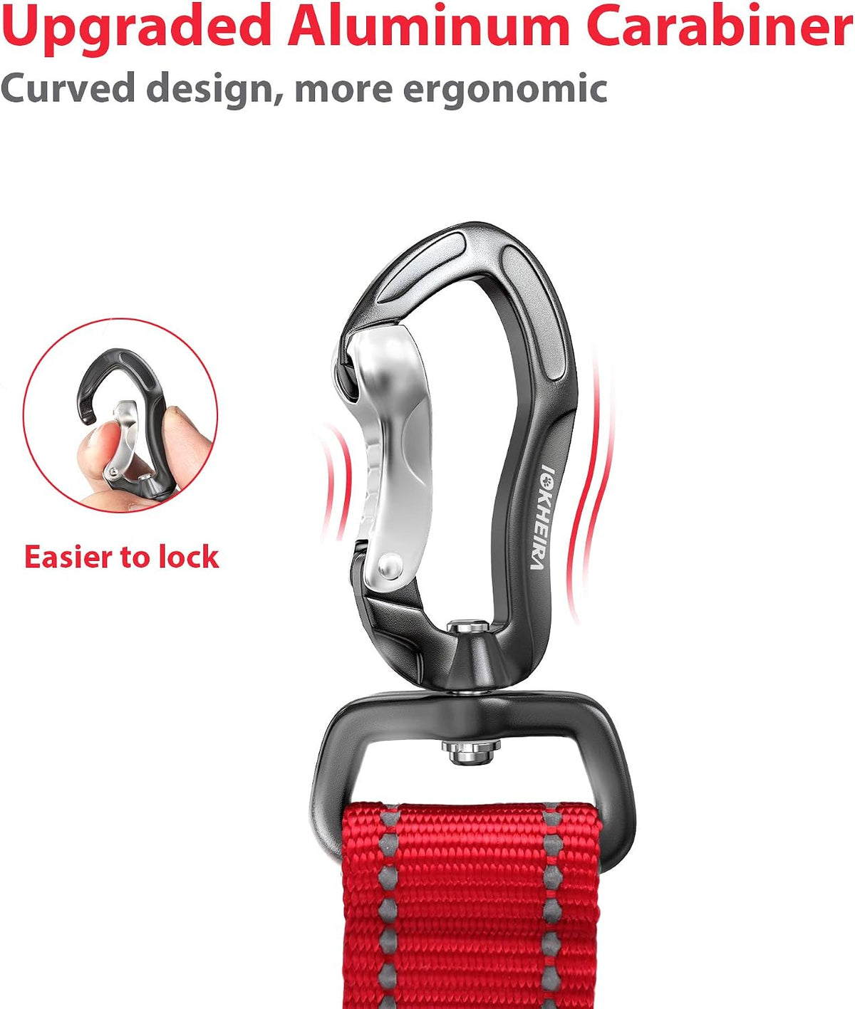 IOKHEIRA Dog Seatbelt, Updated Adjustable Harness Reflective Bungee Dog Car Seat Belt with Aviation - Fire Red - image 3