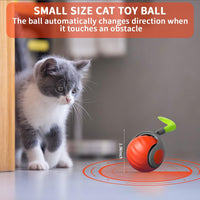 Interactive Cat Ball Toy with Feather - Orange - image 2