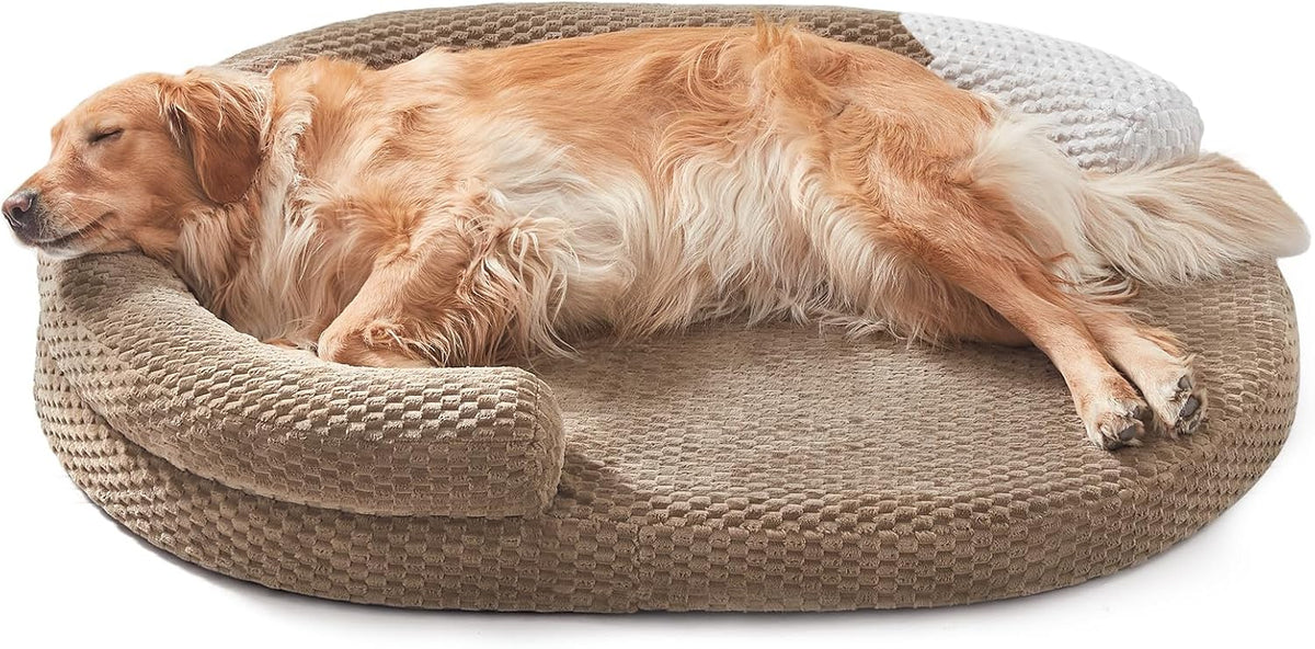 JOEJOY XL Orthopedic Dog Beds Large Sized Dog - Brown / XXL(48"x 35"x 7.5")