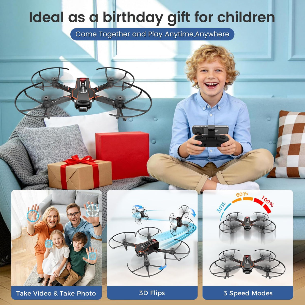 AVIALOGIC Mini Drone with Camera for Kids - Jet Black - image 4