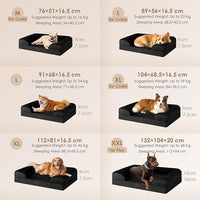 EHEYCIGA Orthopedic Dog Beds for Extra Large Dogs, Waterproof Memory Foam XL Dog Bed with Sides, Non-Slip Bottom and Egg-Crate Foam Big Pet Couch Bed with Washable Removable Cover, Black