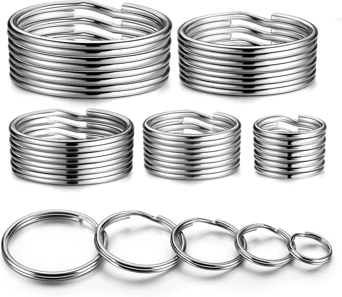 YHYZ Split Key ring Assorted, 5 Sizes - 1 / Stainless Steel