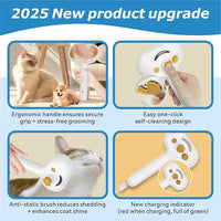 4-in-1 Pet Steam Brush for Dog & cat brush for shedding，Spray Hair Removal Comb with Waterless Shampoo–Self-Cleaning Pet Grooming Tool for Shedding, Anti-Static & Skin-Friendly Design