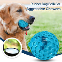 2 Pack Indestructible Squeaky Dog Balls for Aggressive Chewers - Azure+Orange - image 3
