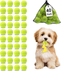 Magicorange 10 Pack Squeaky Mini Tennis Balls - 40 Pack / Yellow