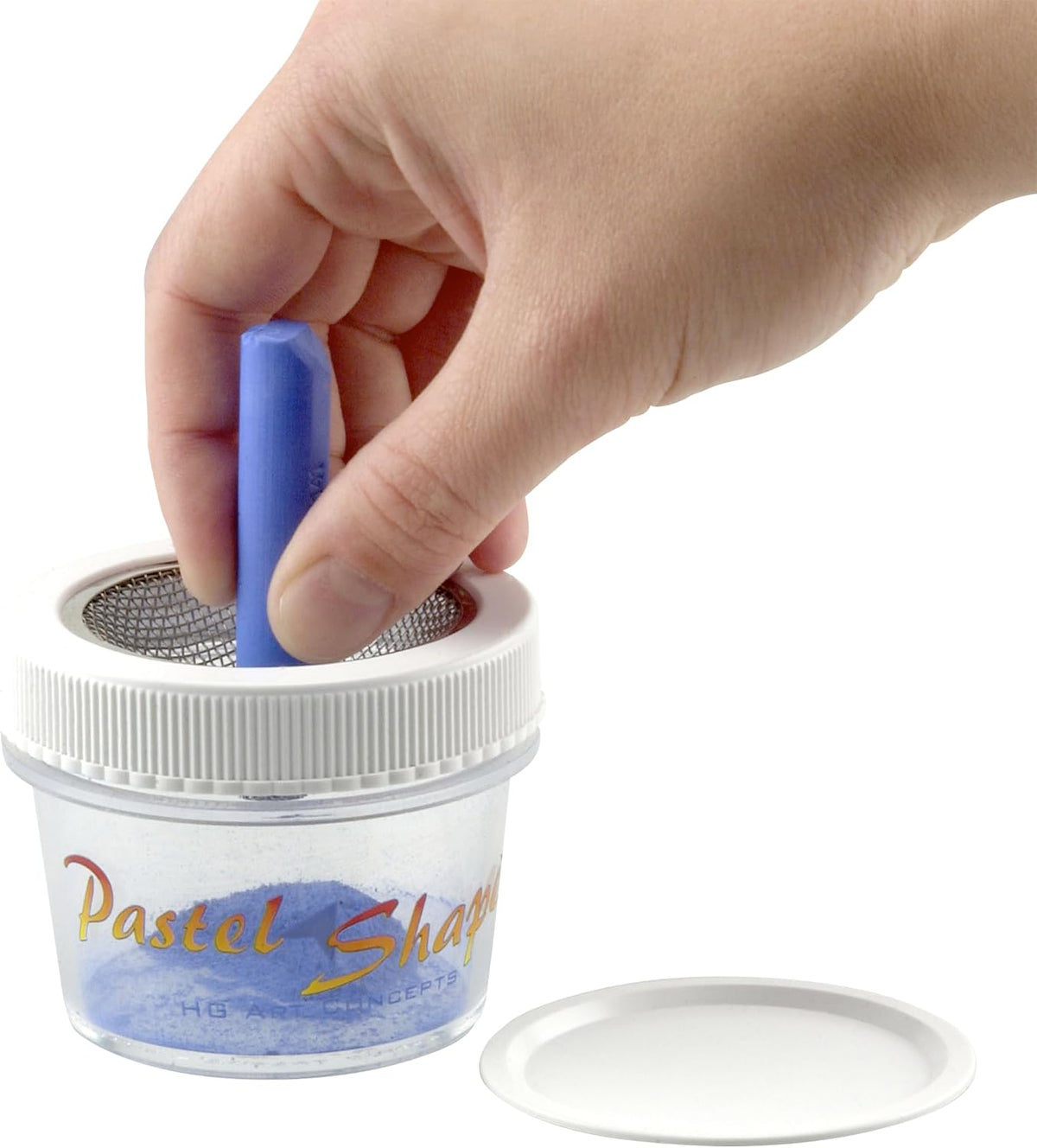 HG Art Concepts pastel sharpener and shaper jar with mesh screen and wire brush - view 2