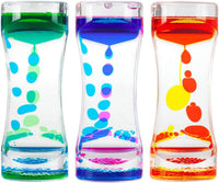 Oneshow 3 Pack Liquid Motion Bubbler Oil Hourglass Sensory Toys - Multi-color 3 Pack
