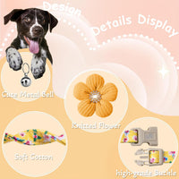 Medium Dog Collar with Flower - Yellow / Small: for Small Dog - image 2
