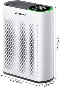 Powerful Air Purifiers for Home Large Room Up to 2400 Ft² with Air Quality Monitor 20dB Sleep Mode, Air Purifier for Bedroom Office Living Room HAP602 White