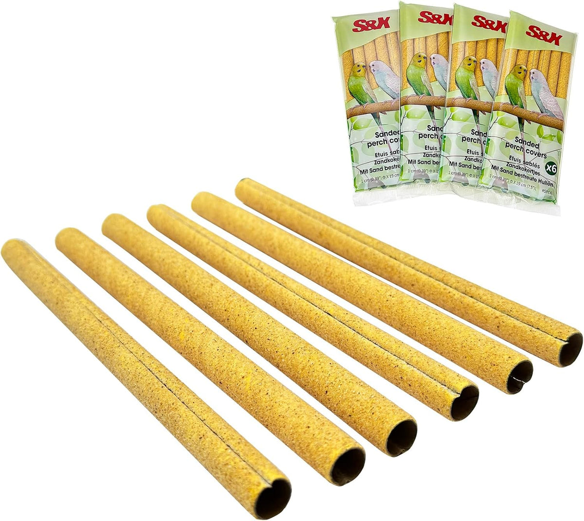 S&X 24-Pack Sand Perch Covers for Parakeets Canaries Finches & Other - Small Perch Covers x24