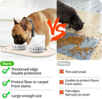 Dog Food Mat Spill-Proof Silicone Dog Bowl Mat Raised Edge Pet - Beige / 19"L x 12"W - image 3