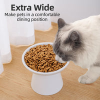 Ceramic Elevated Cat Food Bowls, 6.2" Wide - White / 2 Pack - image 3