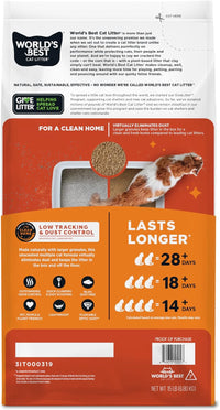 World's Best Cat Litter Low Tracking & Dust Control, Unscented - 15lb - image 3