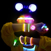 Mocoosy 103-piece glow in the dark party supplies with glow sticks, LED glasses and rings - view 4