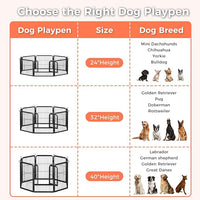 32 Inch Dog Playpen - 8 Panels Metal Pet Exercise Pen for Small-Medium Dogs, Indoor/Outdoor Dog Fence for Yard, Garden, Camping & RV Travel