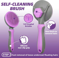 Pet Grooming Kit, Slicker Brush - A-Purple - image 3