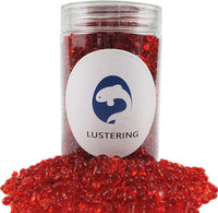 Lustering Decorative Round Glass Beads and Marbles, Pebbles and Gems - 3-6mm, 1-Pound (Orange Red) for Fire Pit Crafts, Resin Art, Vase Filler, Fish Tank, Aquarium Garden Decoration