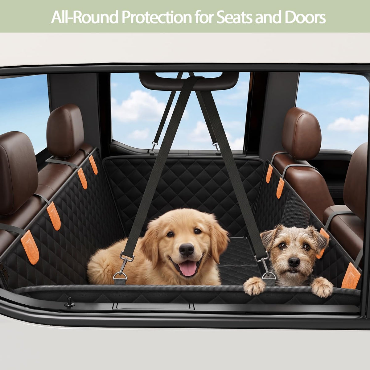Dog Car Seat Cover for Back Seat, Hard Bottom Back Seat Extender – Essentials for Dogs - XL - 56.3"W - For Midsize SUVs & Trucks - image 3