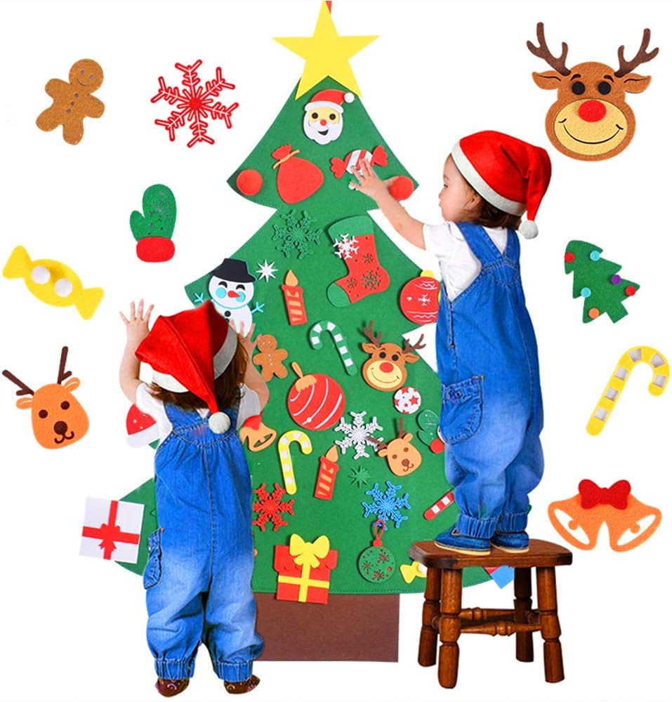 Max Fun DIY felt Christmas tree for toddlers with 40 felt ornaments and tic-tac-toe game - view 3