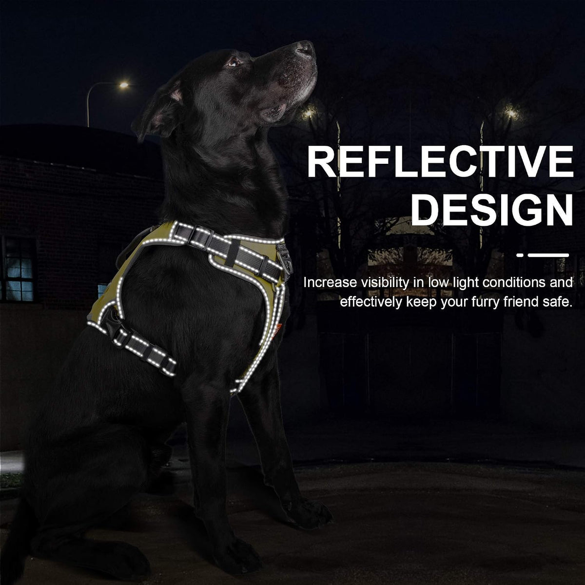 Fida Dog Harness, No-Pull Pet Vest with Saddle Bags Backpack - X-Large (Neck:20"-29";Chest:31"-39") / Yellow - image 4