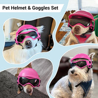 Dog Helmet and Goggles for Small Dogs - Small-(Pink+Pink) - image 3