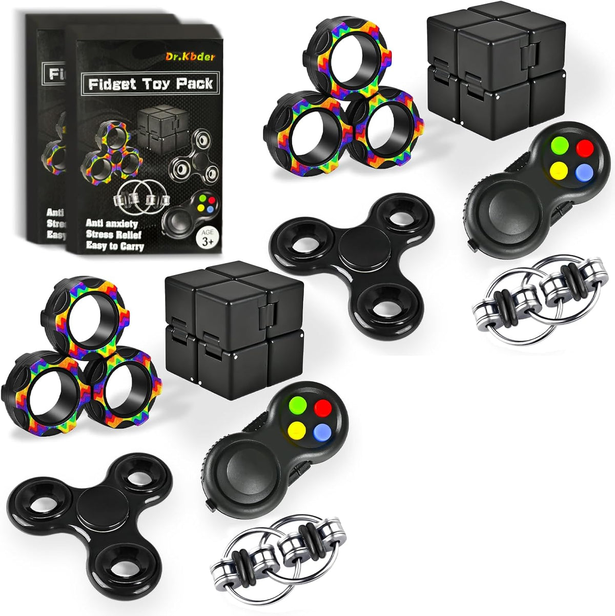 5PC Fidget Toys Adults Set Fidgets for Classroom Must Have - 2 / PACK AA