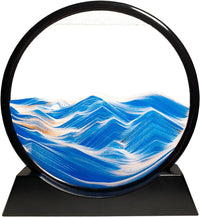 HYUGF Moving Sand Art Picture, 3D Deep Sea Liquid Motion Sand – Fun for Kids & Family - Blue / 12 inches