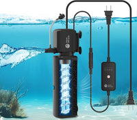 AquaMiracle Aquarium Filter with U, V Light & Filter Sponge - For Aquariums 10-30 Gal(SV-500)