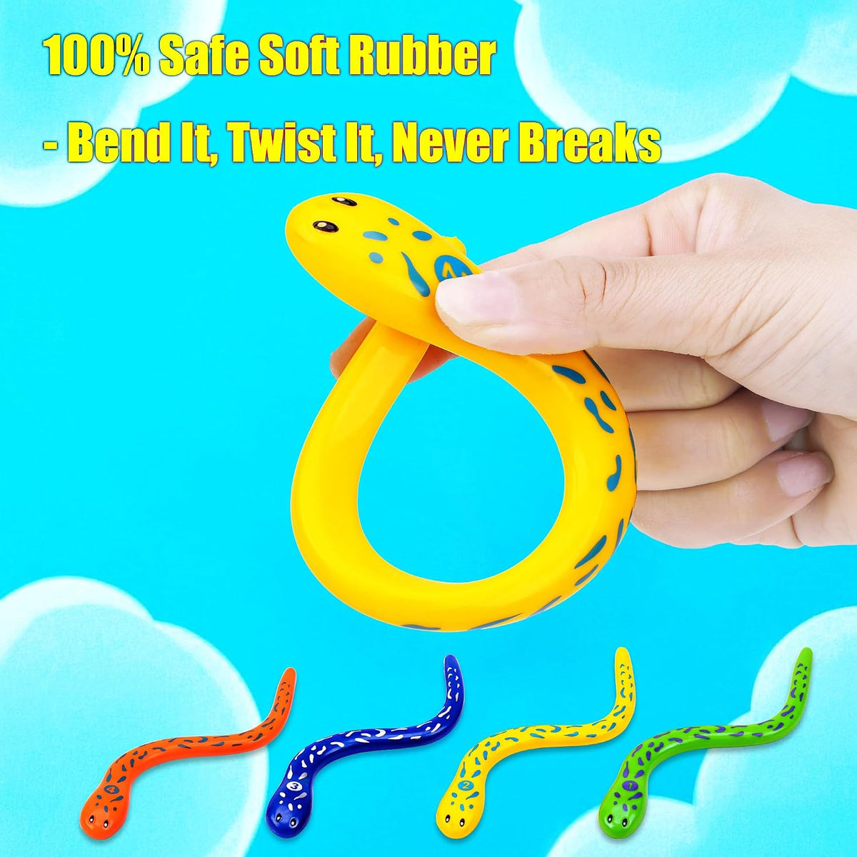 Summer Pool Toys Underwater Diving Games Dive Sticks Duck 3-Pack – Fun for Kids & Family - Snake - image 3
