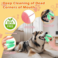 Dog Toothbrush, Dogs Tooth Brushing Kit, Cat Tooth Brush for Small to Large Dogs & Puppies, 2Pack Double Finger Toothbrush for Dog Teeth 360 Cleaning & Dental Care