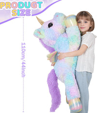FFxiong 44 Inch Giant Unicorn Stuffed Animal Pillow - Rose Rainbow / 44 Inch - image 4