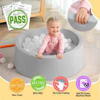 TRENDBOX Foam Ball Pit, 36" x 12" Indoor Soft Ball Pool for Kid，Light Grey – Fun for Kids & Family - Light Grey / 90CM - image 2