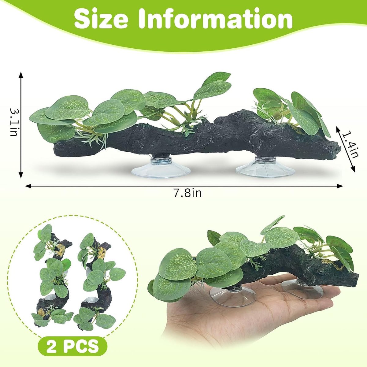 2 PCS Reptile Corner Branch - Green - image 2