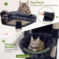 Globlazer Extra Large Cat Tower for Big Cats 20 lbs, F81 - 81 inch / Dark Grey - image 4