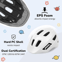 OUWOER toddler and kids bike helmet with vents and adjustable dial - view 23