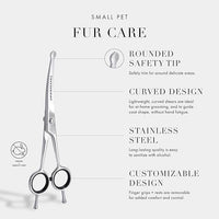 Tweezerman 7" Pet Grooming Scissors with Safety Round Tips, Professional Curved Grooming Shears for Dogs and Cats