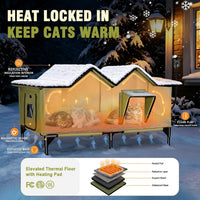Outdoor Heated Cat House for Outside - Green / XXL - image 2
