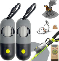 Dog Poop Waste Bags Holder with LED Flashlight - 1 Count (Pack of 1) / Gray