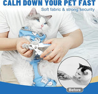Supet Cat Grooming Hammock, Self-Adhesive Cat Nail Clipper Hammock, Soft Fabric Cat Wrap for Cutting Nails, Quickly Calm Down for Medicine, Teeth Brushing, Ear Cleaning