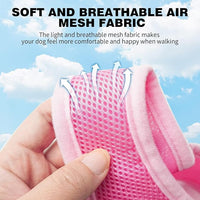 BINGPET No Pull Dog Harness Medium Sized,Breathable Mesh Puppy Cat Harnesses,Pink, M