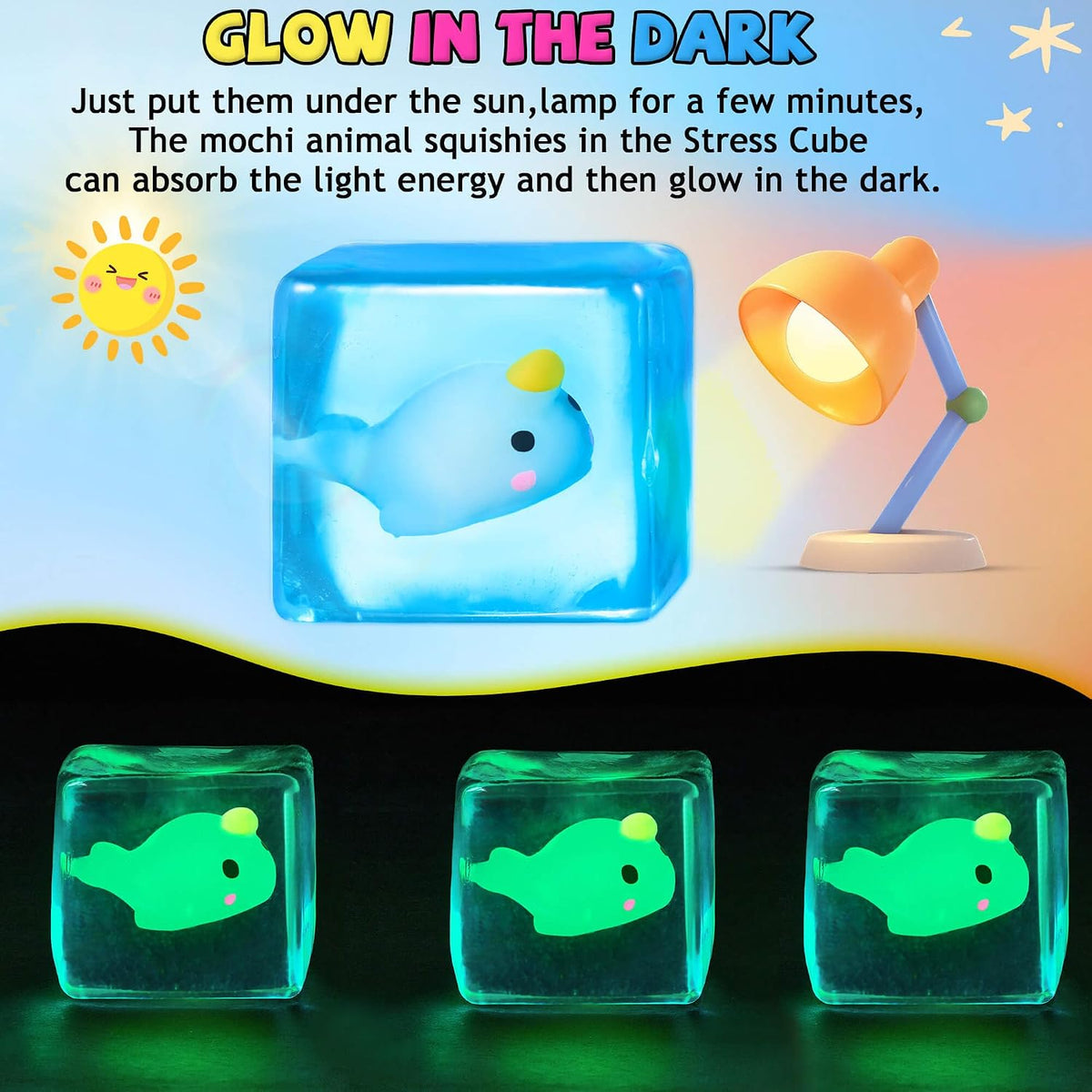 Squishy Fidget Toys Stress Cube - 3pcs Stress Cube - image 3