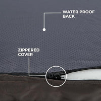 Best Pet Supplies Cute Dog Crate Mat Flat Bed with Waterproof Exterior, Thick Orthopedic Egg Foam Mattress, and Soft Sherpa Fleece Cover for Small, Medium, and Large Breeds - Brown, 35X22X4