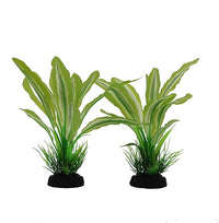 Silk Aquarium Plants for Betta Fish Tank, 2 Pcs 8 Inch Small Silk Aquarium Plant Aquatic Water Grass Decoration，Green-Yellow