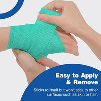 AZEN 8 Pack Self Adhesive Bandage Wrap, 2" X 5 Yards Elastic Cohesive Bandage Wrap, Color Athletic Tape, Vet Wrap, Ankle Tape, Tattoo Grip Tape Wrap
