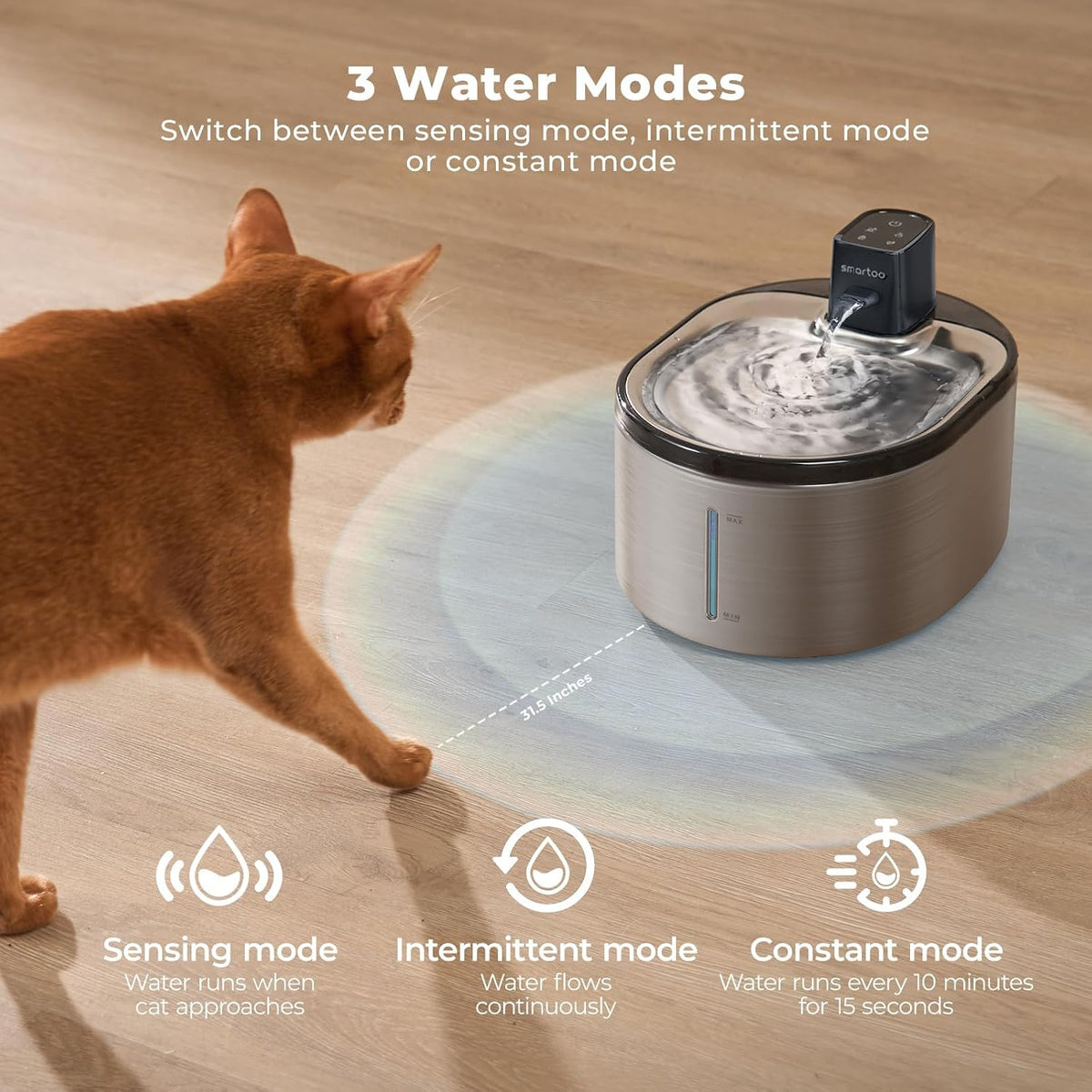 Smartoo 9 PCS Official Filters - Silver / Cat Fountain + 6 Filter + 6 Sponge - image 3