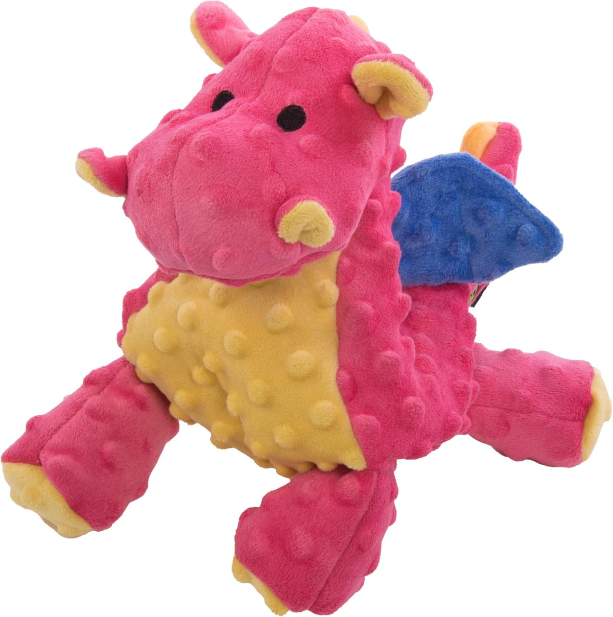 goDog Bubble Plush Dragons Squeaky Dog Toy - Bubble Plush Dragons (Coral) / Large