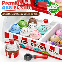 Lehoo Castle ice cream counter toy set with cones, scoop, flavors, toppings and play money - view 7