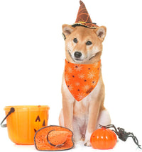 PTDECOR Halloween Dog Bandana, Ghost Pumpkin Dog Scarf - Large / Orange - image 3